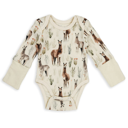 Organic Cotton Long Sleeve Baby Bodysuit, Sorrel Organic Earthy Clothing